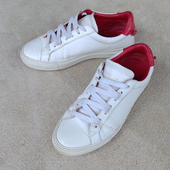 Givenchy White Leather Sneakers Color-block Red Gold Basics Common Projects - Picture 2 of 6